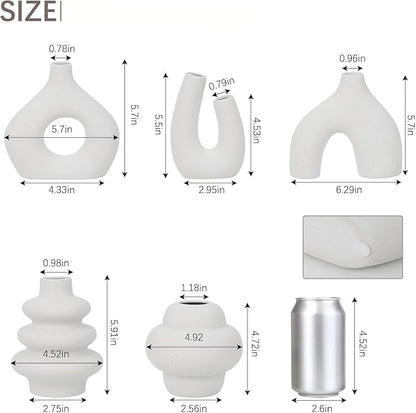 TOMNK Ceramic Flower Vase Set of 5 Modern Nordic Boho Style Decorative Vases Home Decor
