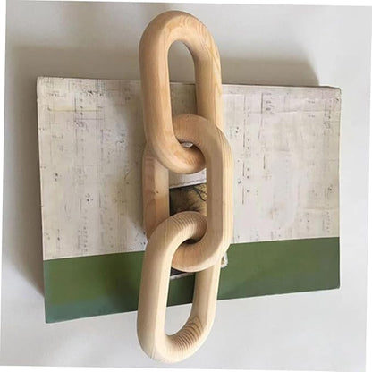 Artibetter Decor Wood Chain Link Decoration Earthy Cottagecore Living Room Mantle Decor Minimalist Style