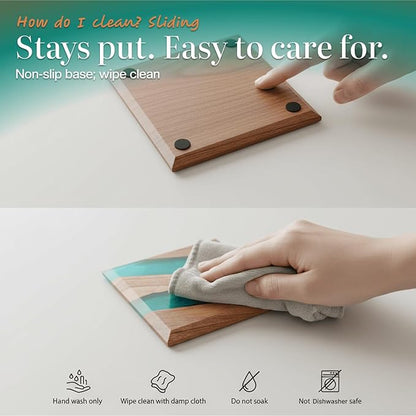 Beautiful Epoxy Resin and Wood Coaster Set - Ideal for Tabletop Protection -Enhance Your Coffee Table Decor - (Raw Edge)