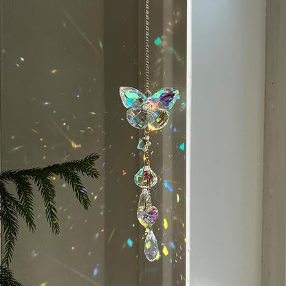 Crystal Butterfly Suncatcher Indoor Hanging for Windows Prism Sunlight Rainbow Maker Sun Catchers Sparkling Decor