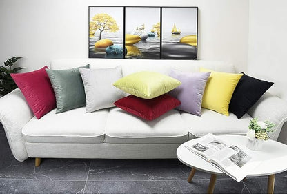 Artaimee Lilac Velvet Throw Pillow Covers 18x18 inches (Set of 2) – Soft & Cozy Cushions for Sofa, Bed, Chair – Decorative Cushion Case for Home, Office, Living Room, and Car