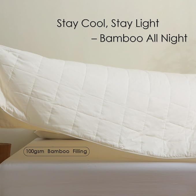 EP Mode Lightweight Quilt Blanket for Summer, Viscose from Bamboo Fabric & Filling, Natural, Breathable & Machine Washable- Ivory, Twin