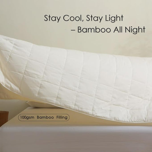 EP Mode Lightweight Quilt Blanket for Summer, Viscose from Bamboo Fabric & Filling, Natural, Breathable & Machine Washable- Ivory, King