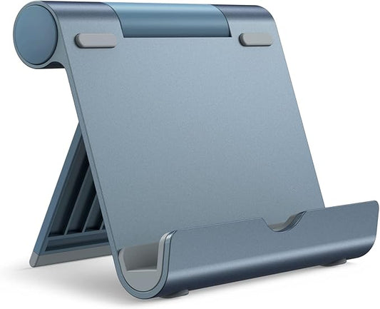 JETech Tablet Stand, Adjustable Portable Desktop Holder, Foldable Dock for iPad/iPad Pro/Air/Mini, Galaxy Tab A8/A7 Lite/A7/S8/S7, Kindle, Tab/Phones(4-11"), Grey