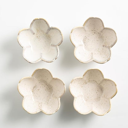 Floral Ceramic Jewelry Tray - 3.5" Elegant Ring Holder Dish & Trinket Bowl for Vanity Dresser Decors (grey)