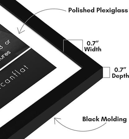 Americanflat 26x32 Picture Frame with Polished Plexiglass - Use as 22x28 Frame with Mat or Display 26x32 Photo Without Mat - Streamline Collection - Thin Border Picture Frames for Wall - Black