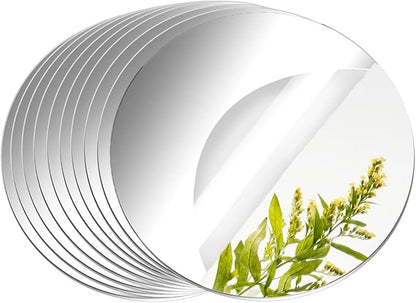 10 Pack Round Mirrors for Centerpieces, 10inch Circle Mirror Centerpieces for Tables, Mirror Tiles for Wall Table Wedding Centerpieces Mirror Plates for Candle Wedding DIY Craft Decorations