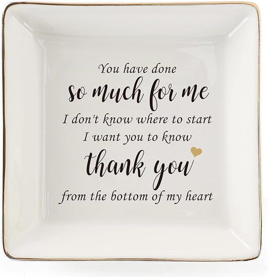 HOME SMILE Ceramic Ring Dish Jewelry Tray for Mom Sister Friends