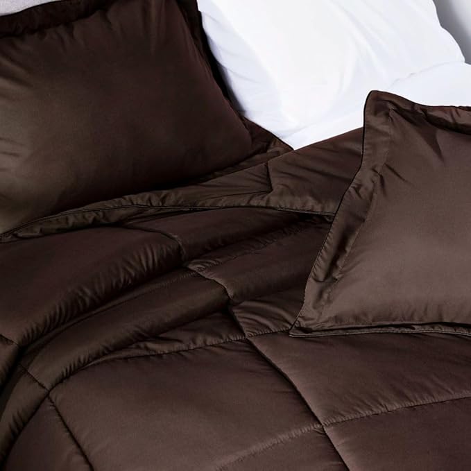 PeachSkinSheets Night Sweats: The Original 1500TC Soft Super Twin/XL Twin Oversized Comforter Set Chocolate