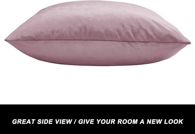 GIGIZAZA Decorative Throw Pillow Covers 16x16,Set of 2 Sweet Lilac Square Couch Pillow Covers,Velvet Sofa Boho Cushion Pillows