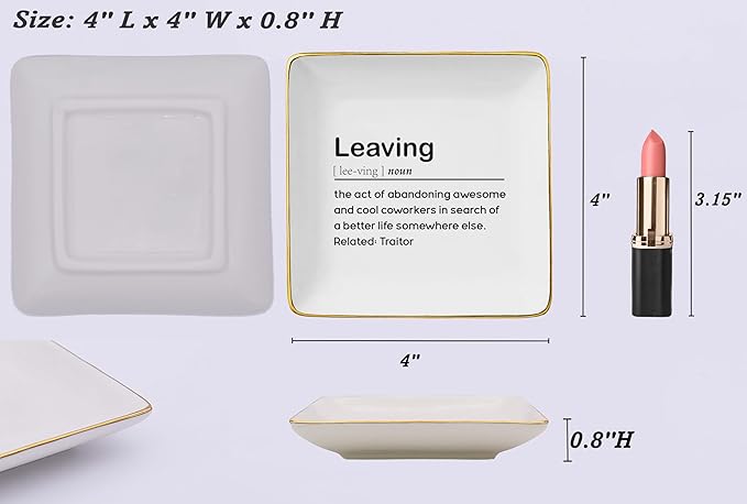 Colleague Gift-Colleague Promotion,Retirement,Moving Away Gifts,Farewell,Goodbye,Leaving New Job Gifts-Boss Coworker Appreciate Birthday Christmas Gifts-Ceramic Jewelry Tray Trinket Holder Ring Dish