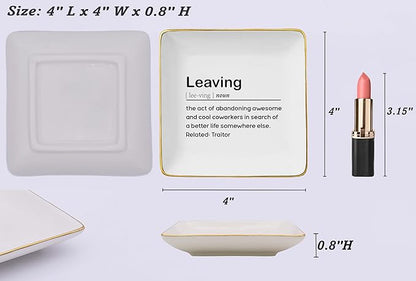 Colleague Gift-Colleague Promotion,Retirement,Moving Away Gifts,Farewell,Goodbye,Leaving New Job Gifts-Boss Coworker Appreciate Birthday Christmas Gifts-Ceramic Jewelry Tray Trinket Holder Ring Dish