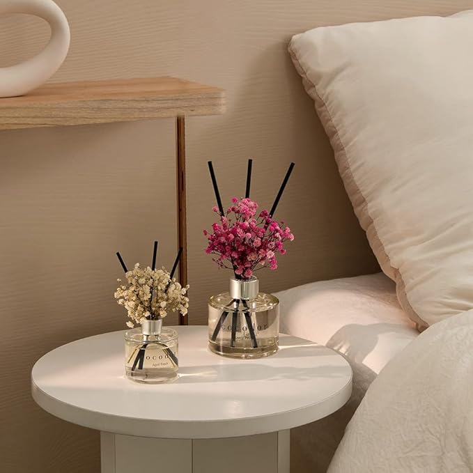 COCODOR Flower Reed Diffuser Set / 6.7oz / Lovely Peony/Scent Diffuser with Sticks Home Fragrance Reed Diffuser for Bathroom Shelf Decor for Women