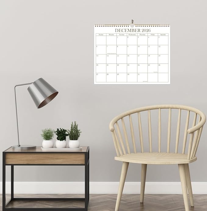 2026 Calendar - 2026-2027 Wall Calendar from January 2026 - June 2027, 18 Months Calendar with Premium Paper, Twin-Wire Binding & Hanging Hook, 8.5" x 11", Golden