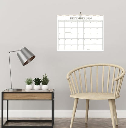 2026 Calendar - 2026-2027 Wall Calendar from January 2026 - June 2027, 18 Months Calendar with Premium Paper, Twin-Wire Binding & Hanging Hook, 8.5" x 11", Golden