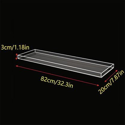 Bathtub Tray Table, Clear Acrylic, Anti-Slip Bath Caddy, 32.3 * 7.87 * 1.18in