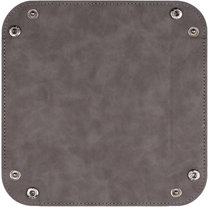 siduater Valet Tray Desktop Storage Organizer – Vegan Leather Catchall Bedside Vanity Tray Nightstand Caddy Holder for Remote Controller, Watch, Keys, Phone, Wallet, Coin, Jewelry, Stone Gray Brown
