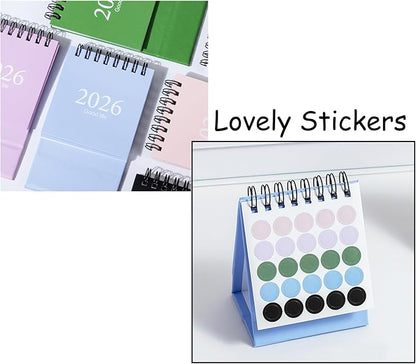 2026 Mini Desk Calendar Monthly Simple Style Flip Standing Calendar 3.9" x 3" - Black (Jan. 2026 to Jul. 2027)
