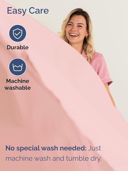 Extra Deep Twin Sheet Set - 4 Piece Breathable & Cooling Sheets - Hotel Luxury Bed Sheets Set - Easy & Secure Fit - Soft, Wrinkle Free & Comfy Sheets Set - Baby Pink Sheet Set with Extra Deep Pockets
