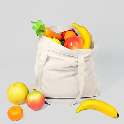 NPBAG 100 Pack 15'' X 16'' Natural Cotton Tote Bags, Lightweight Blank Bulk Cloth bags with 1pc of PTFE Teflon Sheet