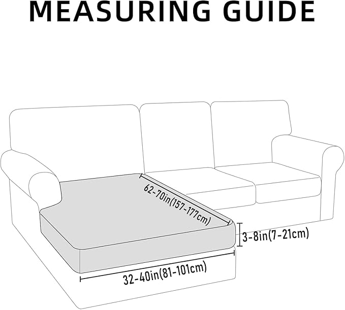 hyha Waterproof Couch Cushion Covers, Sectional Sofa Slipcovers Washable, L Shape Chaise Dog Couch Covers for Sectional Sofa, Universal Furniture Protector (1 Piece for Chaise XL, Bronze Green)