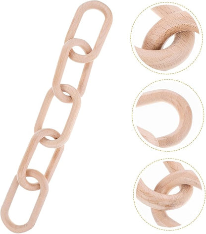 Wood Chain Link Decoration Minimalist Table Decor for Living Room Dining Table Rustic Design for Home Office and Special Occasions