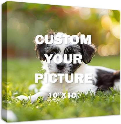 YYYYHPP Canvas Prints with Your Photos, Personalized Photo to Canvas Wall Art,Canvas Printing for Wedding, Family, Baby, Pets, Home Office Decor, Wrapped Frame 10"x10"