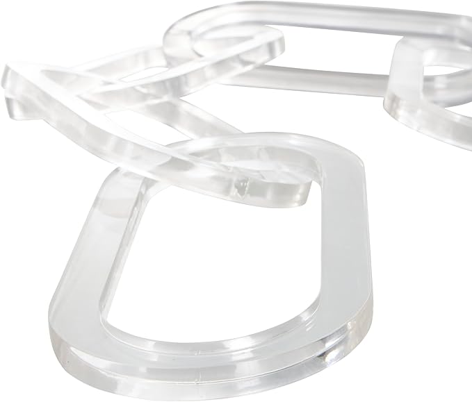 Deco 79 Acrylic Plastic Chain Decorative Sculpture Oval 5 Link Home Decor Statue, Accent Figurine 27" x 0" x 4", Clear