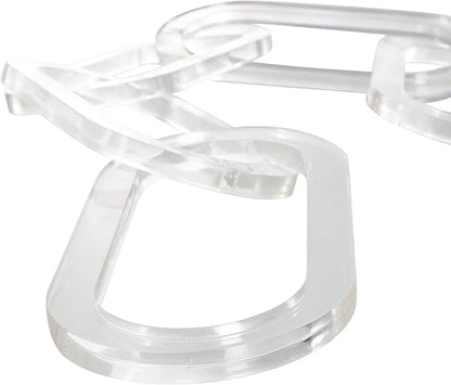 Deco 79 Acrylic Plastic Chain Decorative Sculpture Oval 5 Link Home Decor Statue, Accent Figurine 27" x 0" x 4", Clear