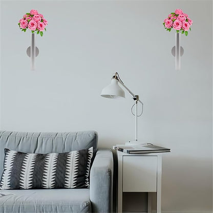 Adhesive Metal Wall Vase Holder - Decorative Tube for Dried/Faux Floral Display, Rust-Resistant Home & Office, Dining Room Also Suitable for Cemetery Memorial Display Decor (1 Pcs Silvery)