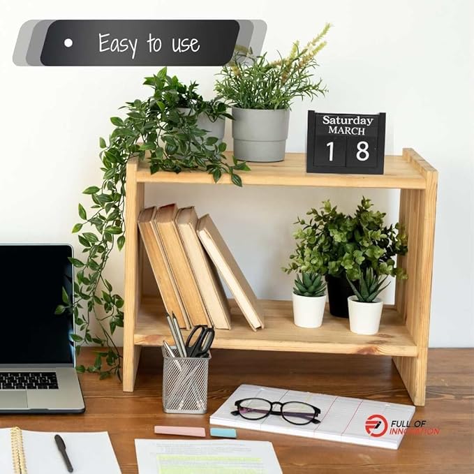 wood block perpetual calendar, ideal for desk 2025, office accesory, black and white, wooden solid, day week month, father gift, school, new year