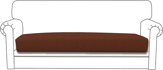 Easy-Going Stretch Cushion Cover Sofa Cushion Furniture Protector Sofa Seat Sofa slipcover Sofa Cover Soft Flexibility with Elastic Bottom(Oversized Sofa Cushion, Coffee)