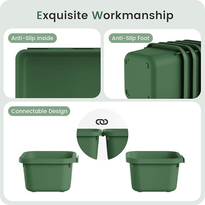 A-LuGei 【𝟮𝟴𝗣𝗖𝗦】 【𝟱𝗦𝗶𝘇𝗲】 ArmyGreen Drawer Organizer, Makeup organizer, 【Holds 177 Items】 Bathroom Organizers and Storage, Plastic Desk Organizer Divider, Organizer Bins for Office Vanity