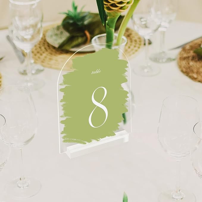 4x6 Inch Frosted Arch Acrylic Sign with Clear Stand-10 Pack Frosted Arched Acrylic Blank Table Signs with Holder, DIY Arch Sign Blank for Wedding Table Numbers