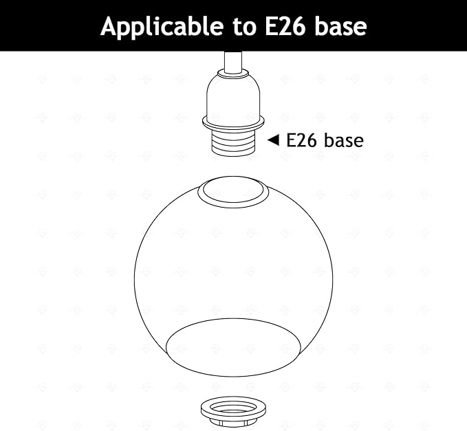 Diameter 9.84 Inch, Height 8.46 Inch,E26 Base 1-5/8 Inch Fitter,Double Hole White Glass Spherical Lampshade For Pendant lLmps And Floor Lamps