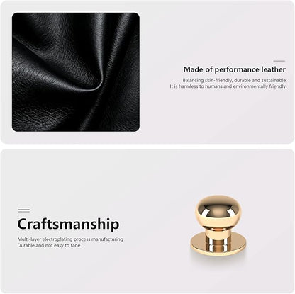 Desk Accessories,Black Vegan Leather Desk Organizers with 1 Draw & Tray,Remote Control Holder with Gold-Tone Metal Accents Knob for End Tables,Bedside Table,Bedroom