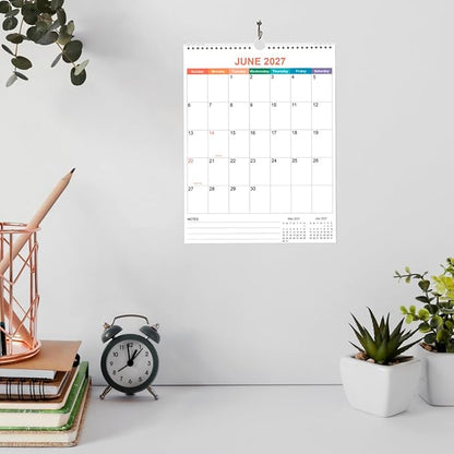 2026 Calendar - Wall Calendar 2026-2027 from January 2026 - June 2027, 18 Months Calendar with Twin-Wire Binding & Hanging Hook, 8.5" x 11", Vertical Calendar, Colorful