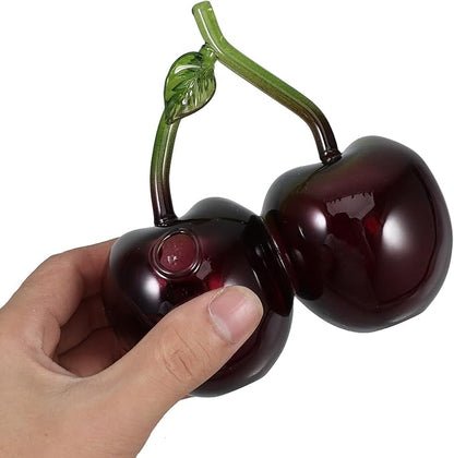 Garneck Glass Cherry Hydroponic Bud Vase Small Flower Vase for Home Décor and Office Floral Arrangements