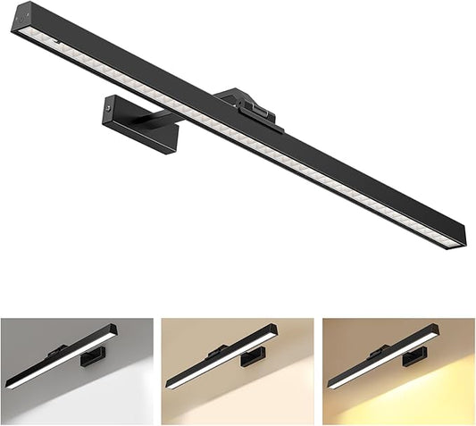 Picture Lights for Wall, Battery Operated Picture Light 24in Gallery Light for Paintings CCT Dimmable Recharging Battery Wall Light with Remote Control for Living Room Gallery Dartboard