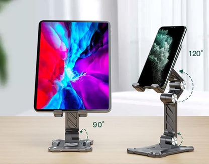 Phone Stand for Desk. Foldable Desktop Mobile Phone Stand with Angle Height Adjustable, Portable Office Cell Phone Holder, Cradle, Dock. Fits All 4.7-13in iPhone/Smartphone/iPad/Tablet.