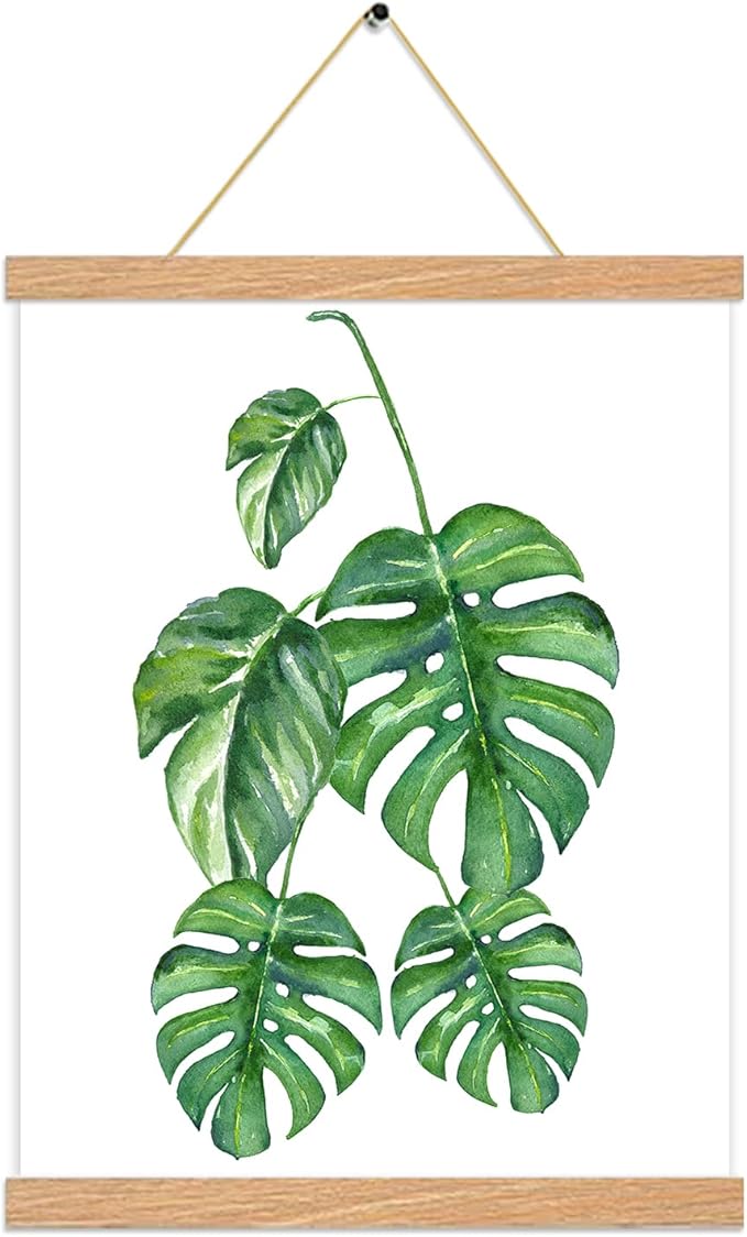 YK artwood Magnetic Poster Hanger Frame,16x16 16x20 16x22 16x24 Magnet Frames Hangers for Photo Picture Maps Art Canvas Print Artwork Wall Hanging Teak Wood 16 Inch