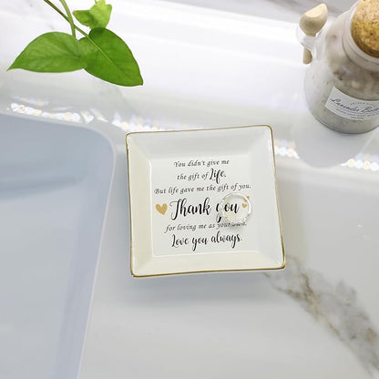 HOME SMILE Ceramic Ring Dish Jewelry Tray for Mom Sister Friends