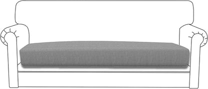 Easy-Going Stretch Cushion Cover Sofa Cushion Furniture Protector Sofa Seat Sofa slipcover Sofa Cover Soft Flexibility with Elastic Bottom(Oversized Sofa Cushion, Light Gray)