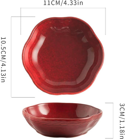 Floral Ceramic Ring Dish Elegant Jewelry Gift for Women Ceramic Trinket Tray Ring Holder Necklace Organizer for Mom Best Friend Sister (red)