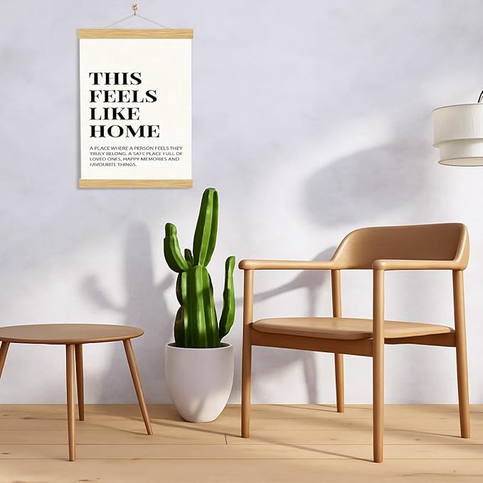 YGSDZY This Feels Like Home Poster, Hanging Canvas Flag for Home Entryway Living Room Kitchen Decor, Canvas Hanging Poster, Wall Decors Art, Door Hanger, Housewarming Decors 11.8 * 15.7