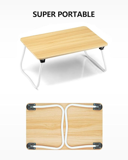 Portable Lap Desk Bed Desk Lap Table Bed Table, Laptop Stand Breakfast Serving Tray, Foldable & Lightweight Mini Table, Lap Tablet Desk for Sofa Couch Floor - - Wood