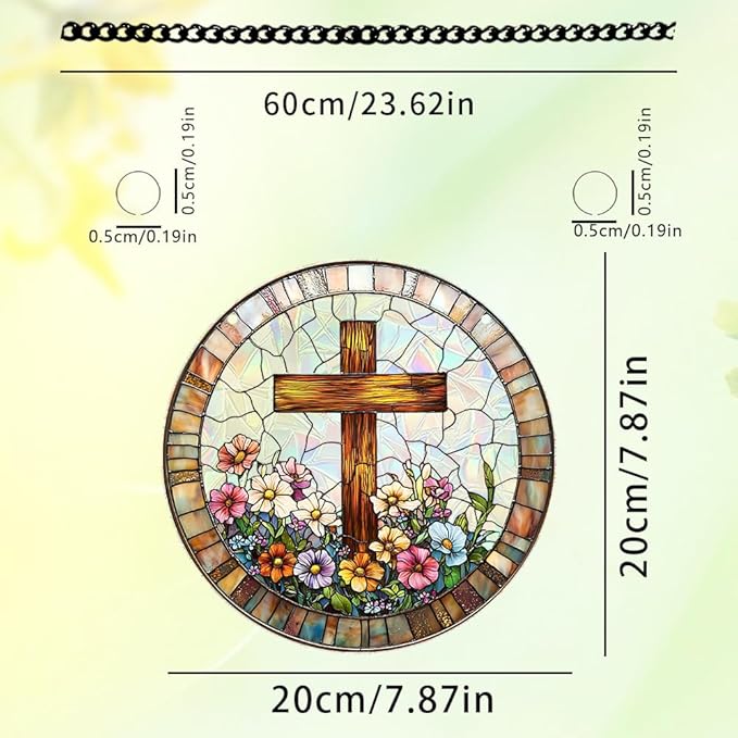 8 Inch Sun Catchers Indoor Window, Acrylic Rainbow Suncatcher Window Hanging Decoration for Living Room Bedroom Summer Home Balcony Ornaments Decoration (220 Cross)
