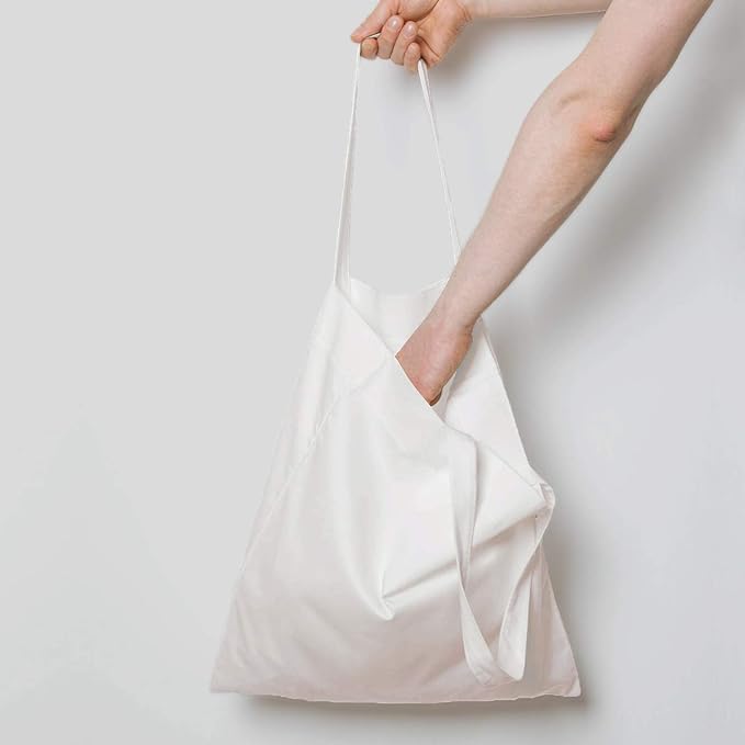 NPBAG 5 Pack 15'' X 16'' White Cotton Tote Bags, Lightweight Blank Bulk Cloth bags with 1pc of PTFE Teflon Sheet
