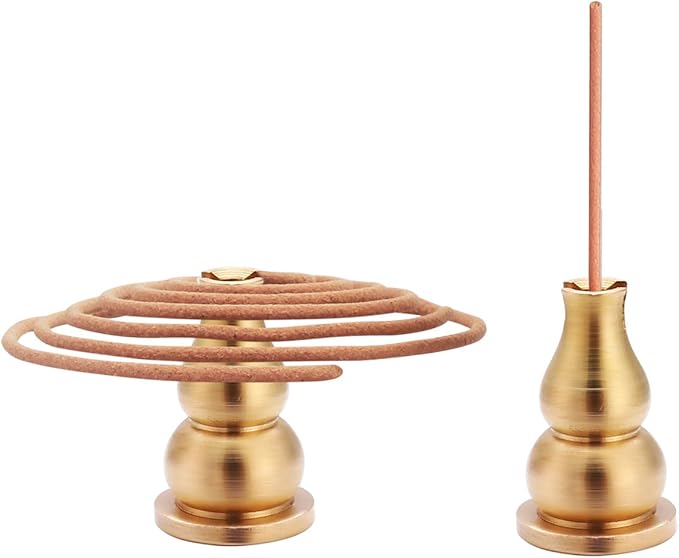 Brass Incense Holder 3 Styles, Incense Cone Burner, Coil Incense Holder, Incense Stick Holder (6 Pieces)
