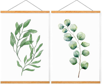 WITCOLOR 11x14 11x17 11x22 Poster Frames, Magnetic Light Wood Wooden Frame Hanger for Photo Picture Canvas Artwork Art Print Wall Hanging (2 Packs, 11", Teak Wood)